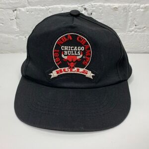 Vintage Chicago Bulls 1991 NBA World Champions Snapback Hat Black Embroidered‎